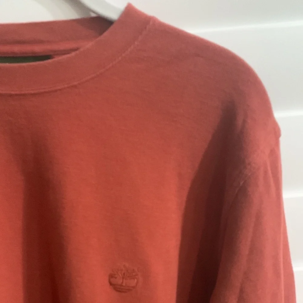 TIMBERLAND Vintage Men rusty orange waffle Thermal knit Shirt long sleeve Medium - Picture 2 of 5